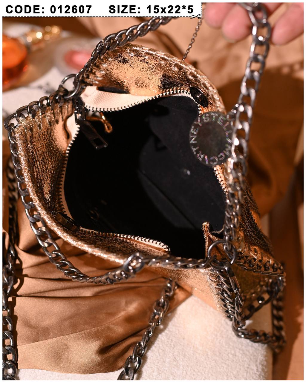 Metallic Fringe Chain Bag