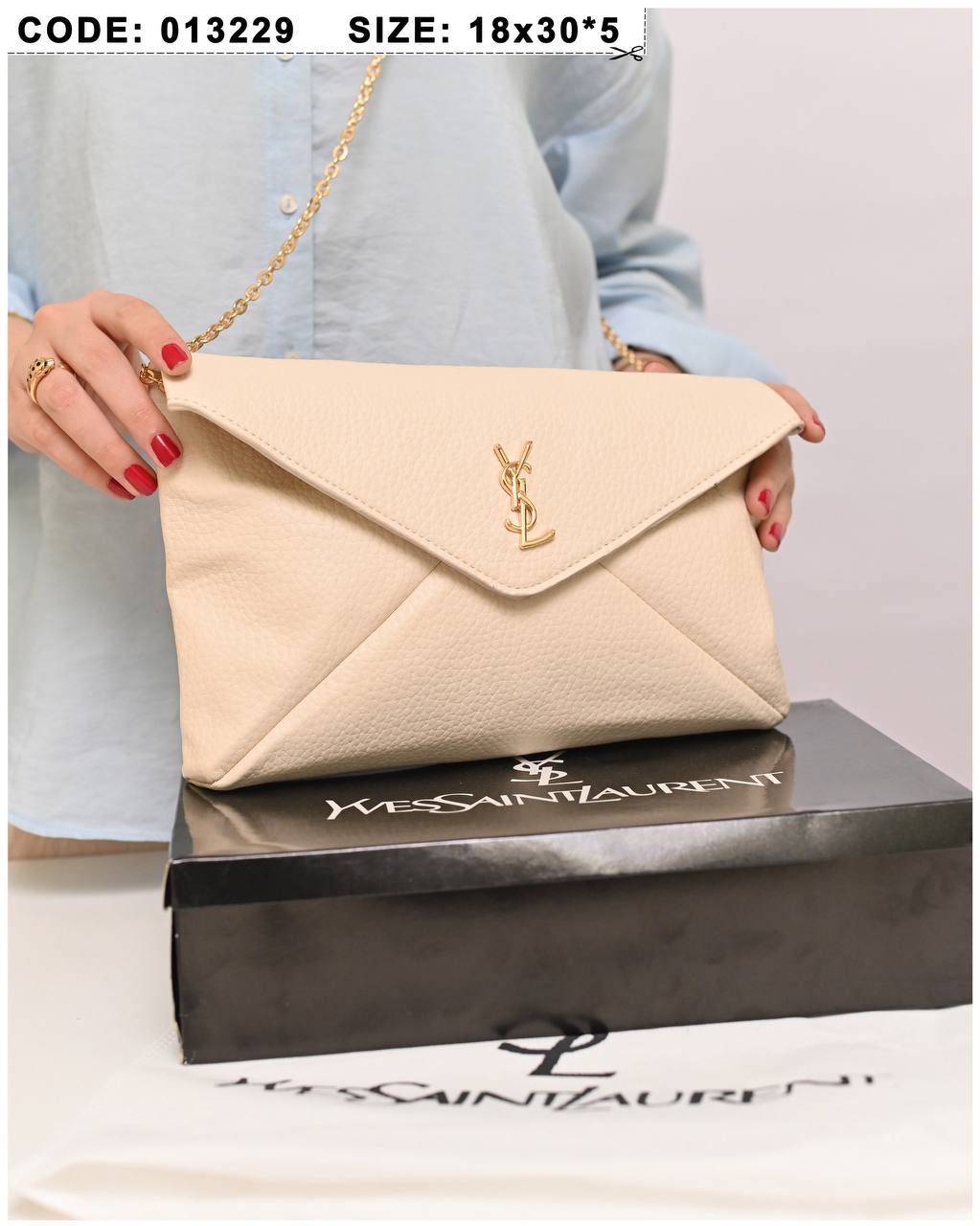 YSL Envelope Chain Clutch Bag