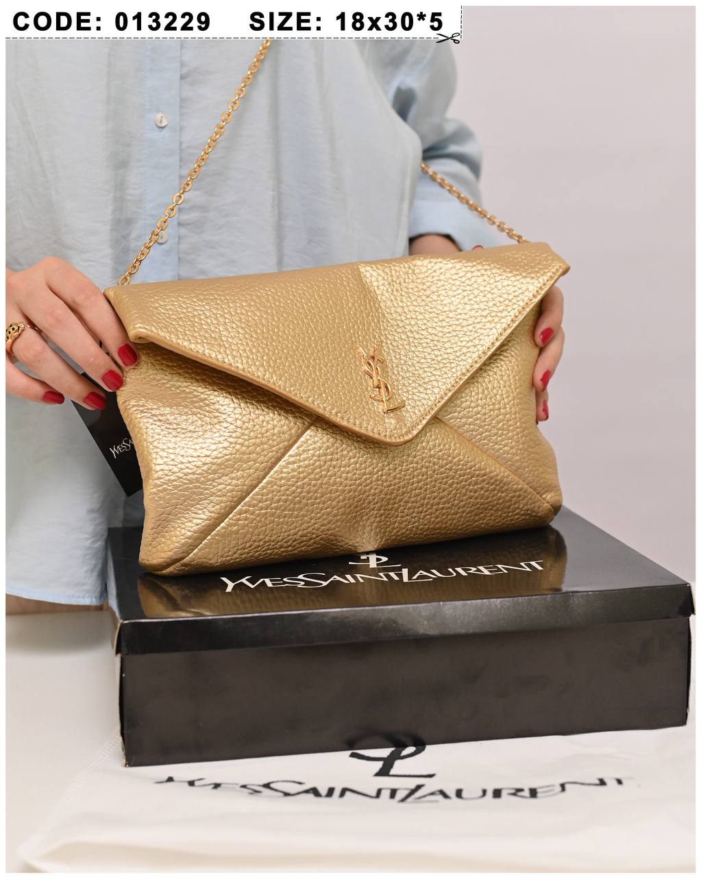 YSL Envelope Chain Clutch Bag